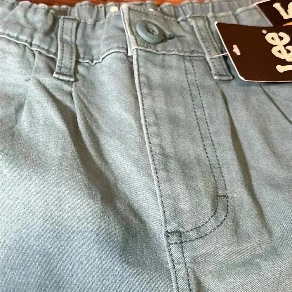 NWT Lee women’s heritage teal shorts size 2 relaxed fit high rise a line midway - Picture 2 of 8